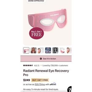 Red Light Mask SOLAWAVE Radiant Renewal Eye Recovery Pro 249 retail